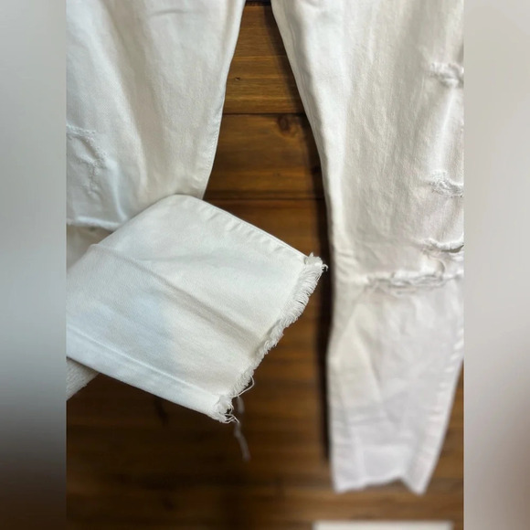John Elliot Womans distressed raw hemmed skinny jeans color white size 26 - Picture 5 of 8